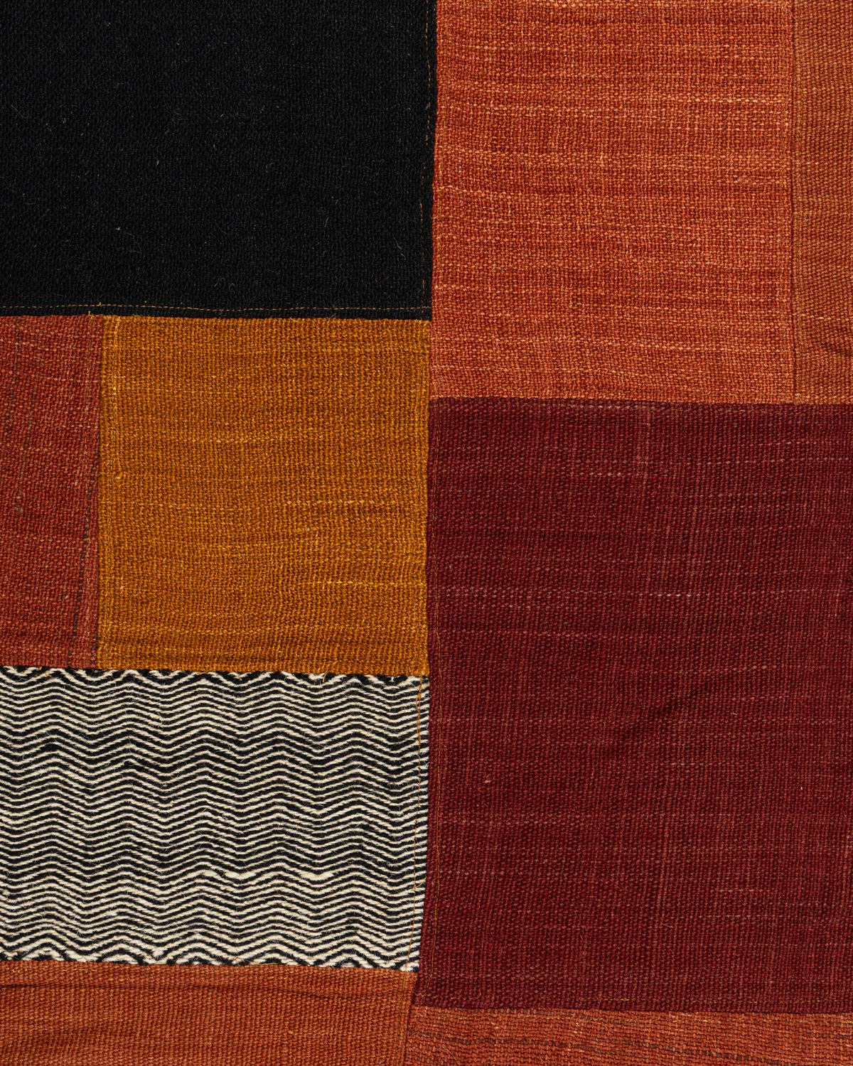 Barmer Clay Wool Patch Rug Contrast Living
