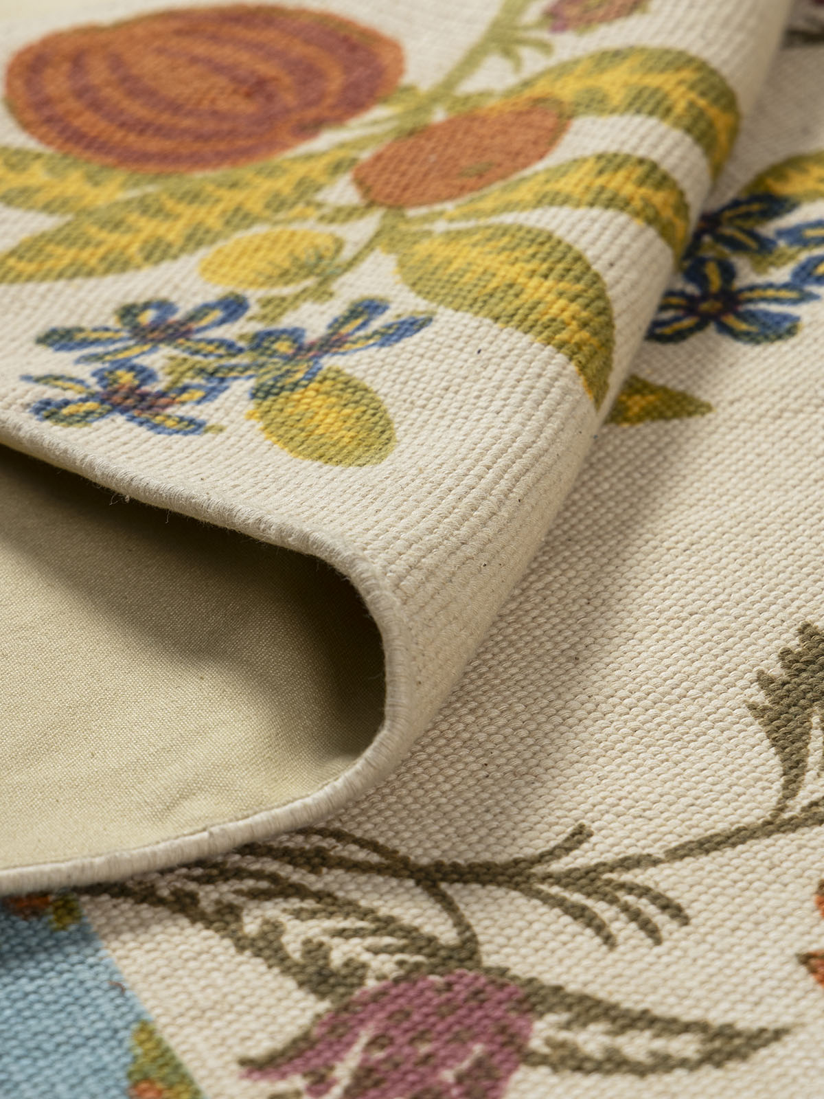 Khimsar Cotton Printed Rug Contrast Living