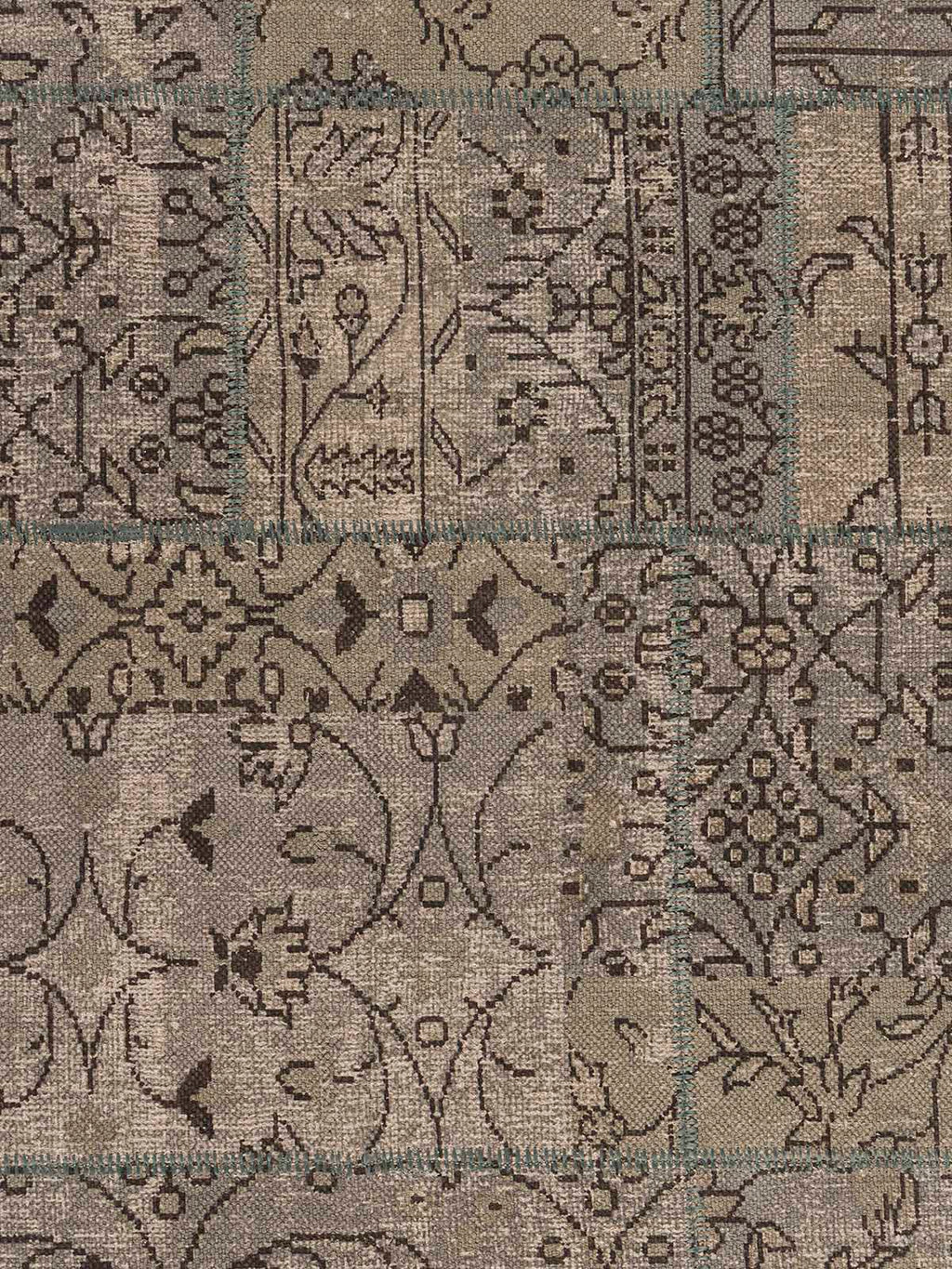 Motibagh Cotton Printed Patch Rug Contrast Living
