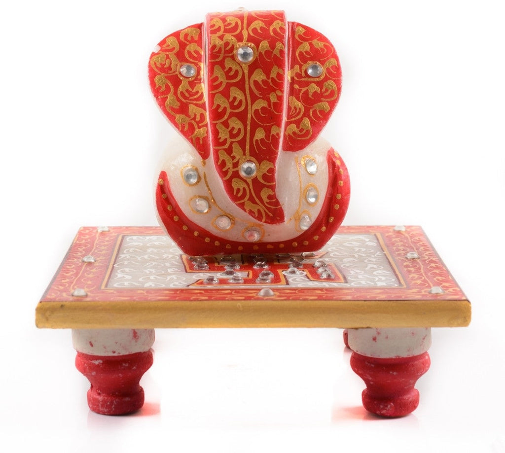 Ridhi Sidhi with Swastik on Marble chowki Kafalo