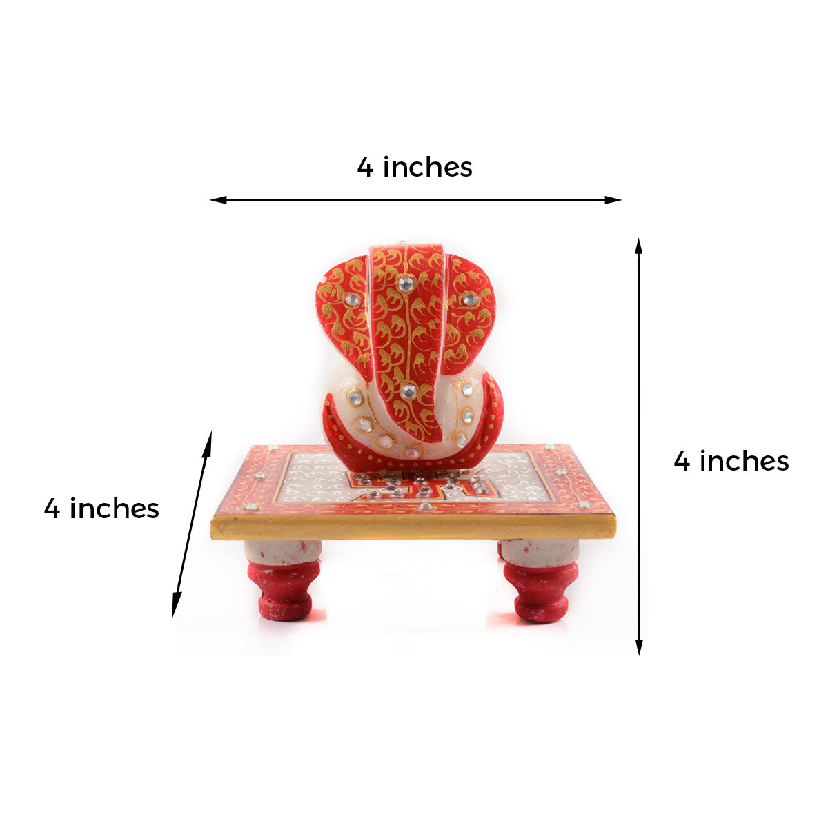Designer Bhaiya Bhabhi Rakhi with Ridhi Sidhi Marble chowki and Roli Tikka Matki Kafalo