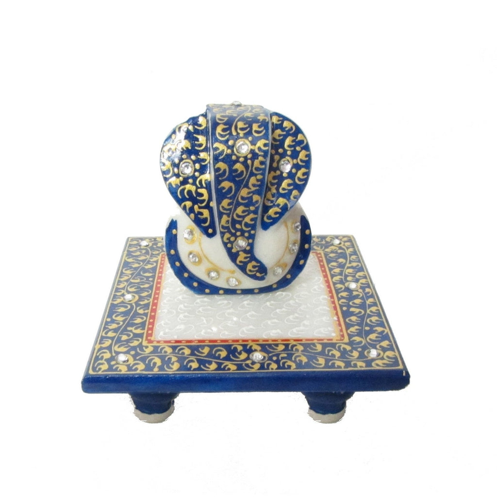 Lord Ganesha on Blue Marble Chowki Kafalo