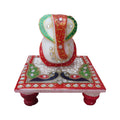 Lord Ganesha with Peacock on Chowki Kafalo