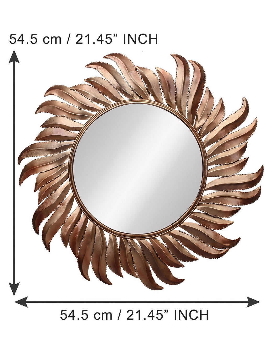 Golden and Brown Decorative Metal Handcarved Wall Mirror