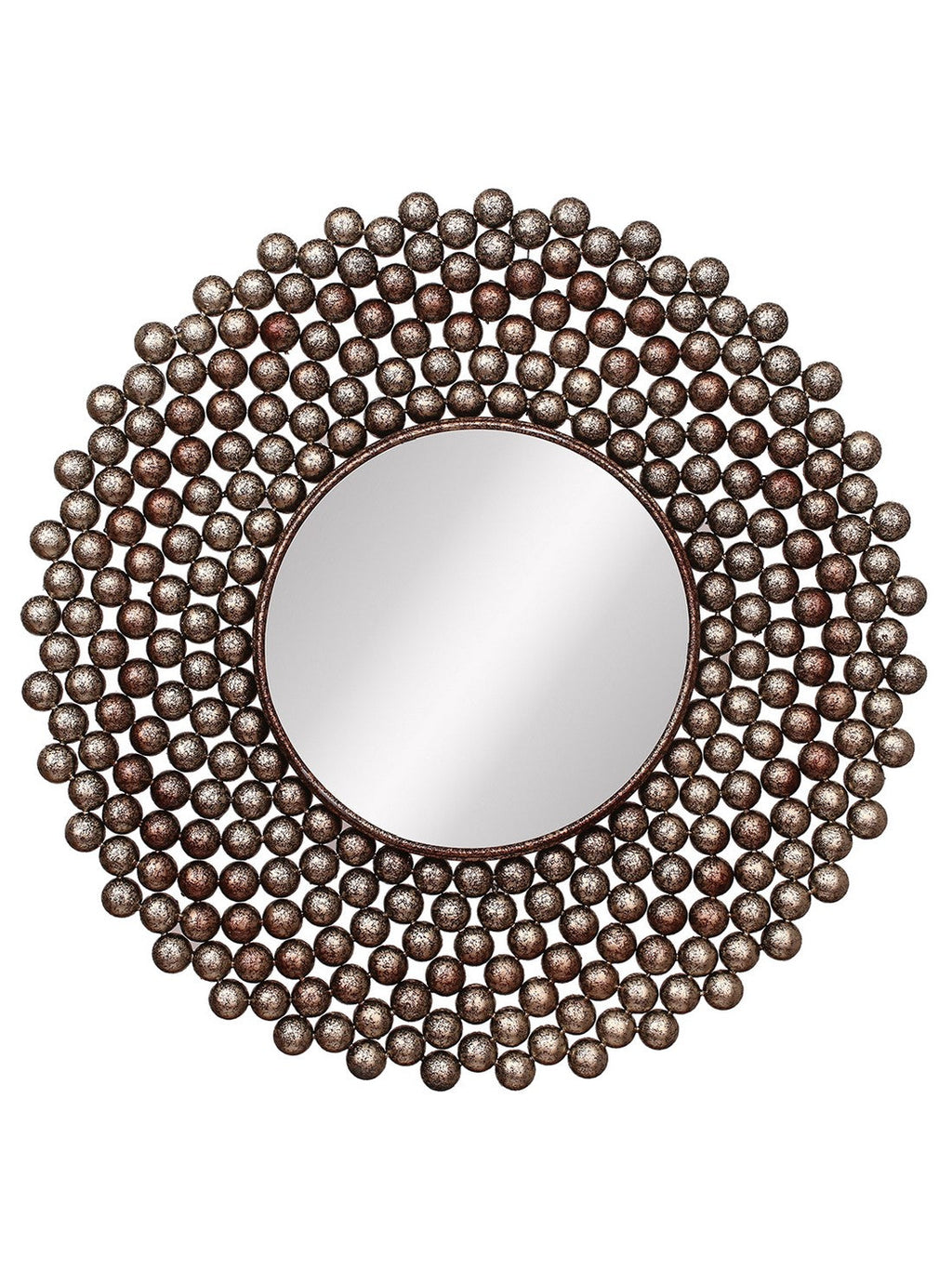 Golden and Brown Decorative Metal Handcarved Wall Mirror