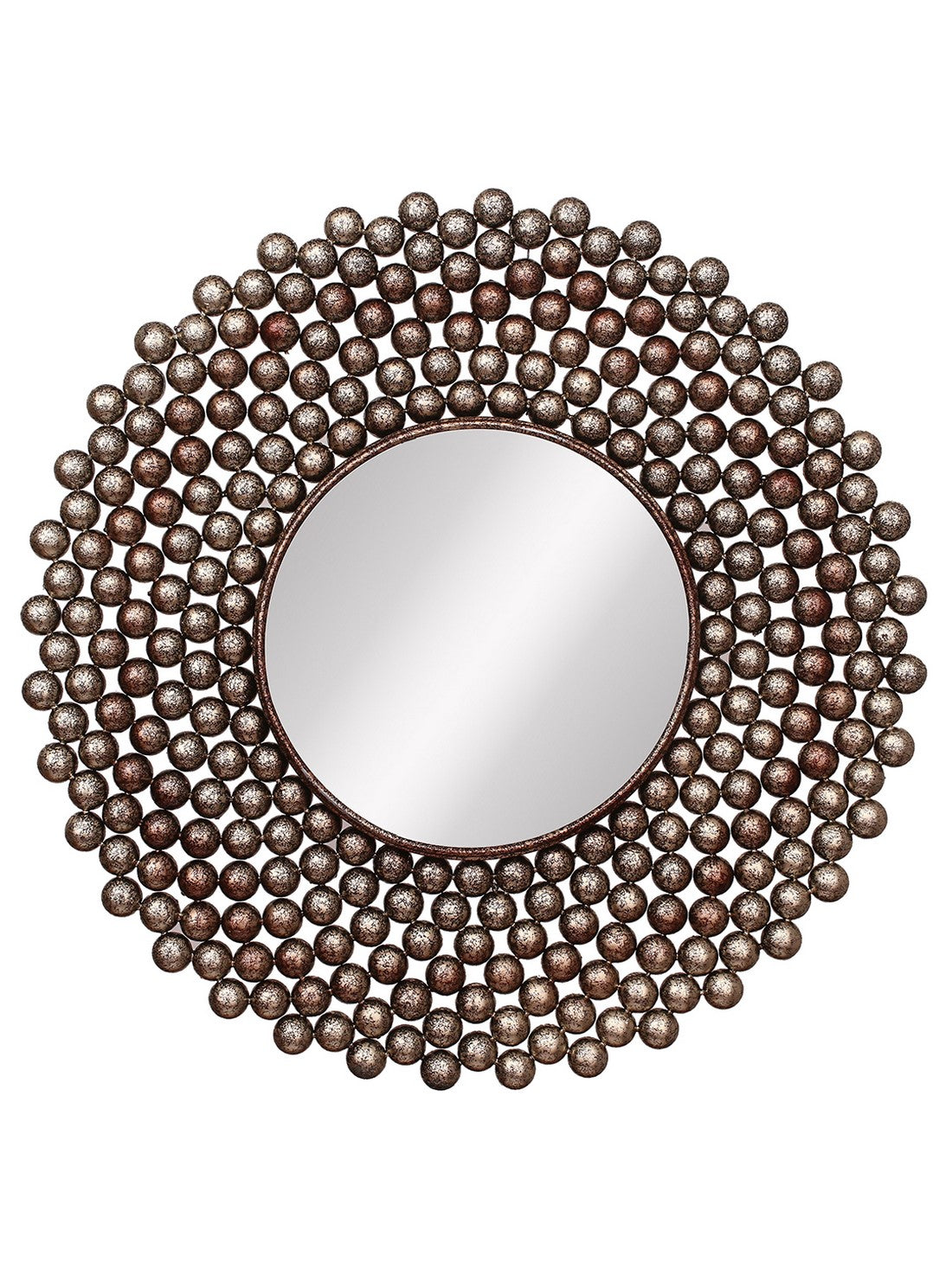 Golden and Brown Decorative Metal Handcarved Wall Mirror