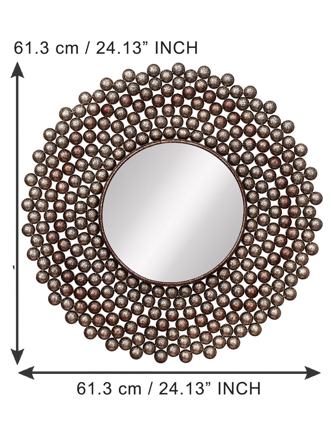 Golden and Brown Decorative Metal Handcarved Wall Mirror