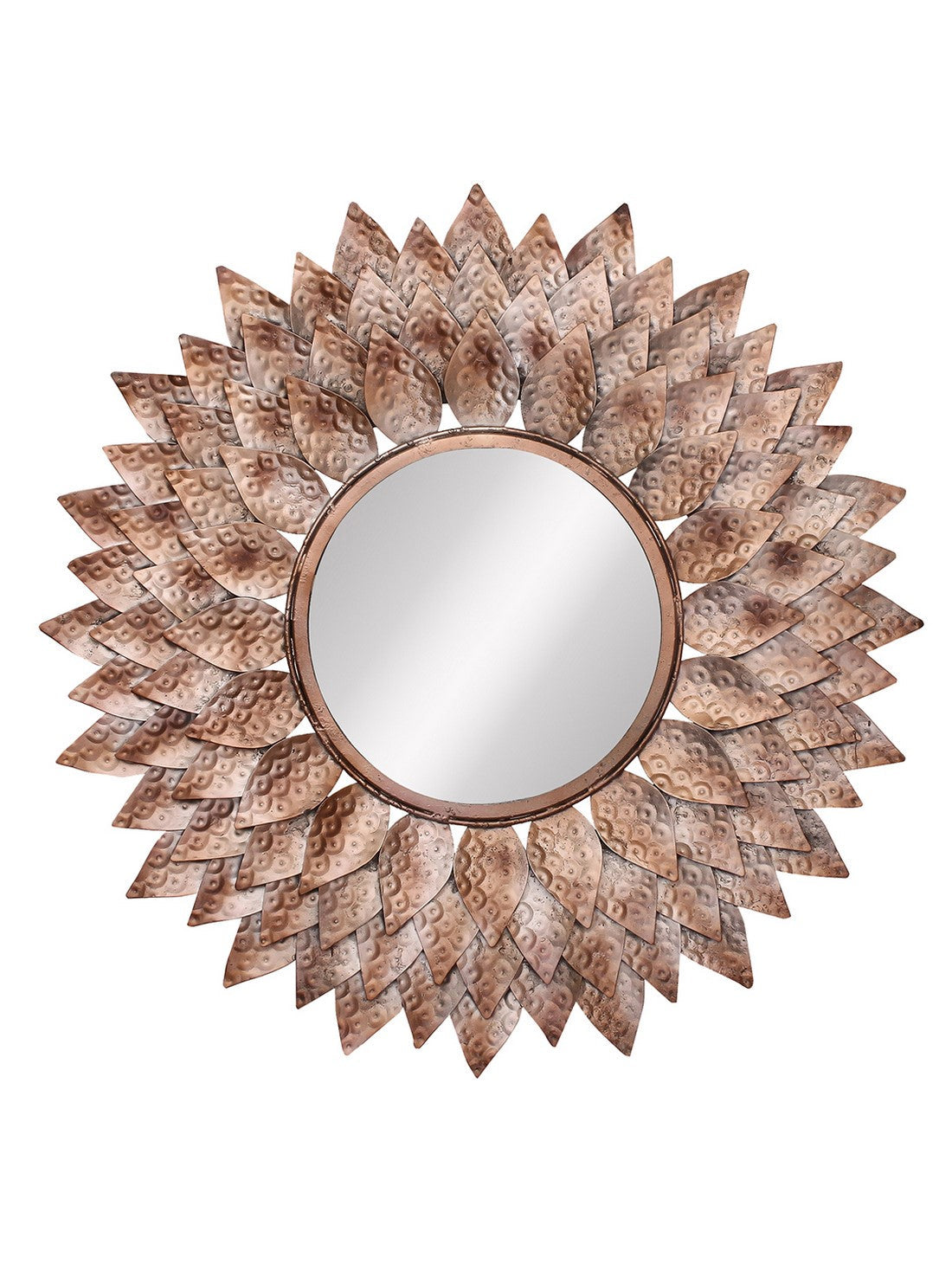 Brown, Copper and Black Decorative Metal Handcarved Wall Mirror