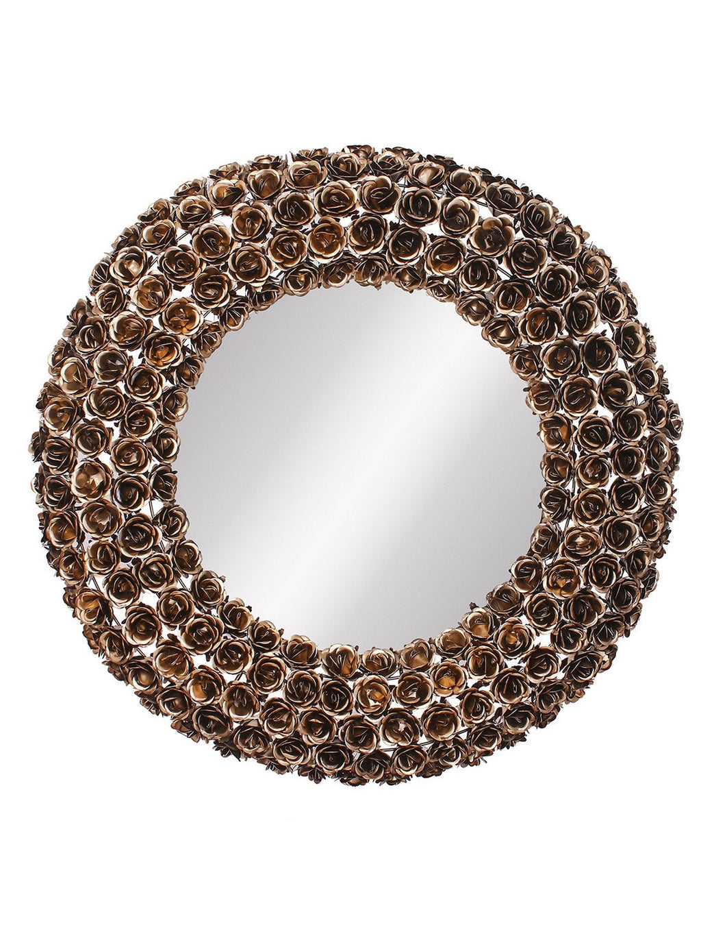 Golden, Brown and Black Decorative Metal Handcarved Wall Mirror Kafalo