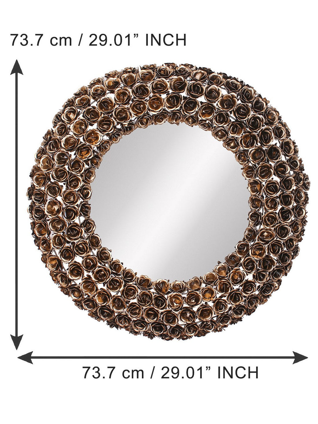 Golden, Brown and Black Decorative Metal Handcarved Wall Mirror Kafalo