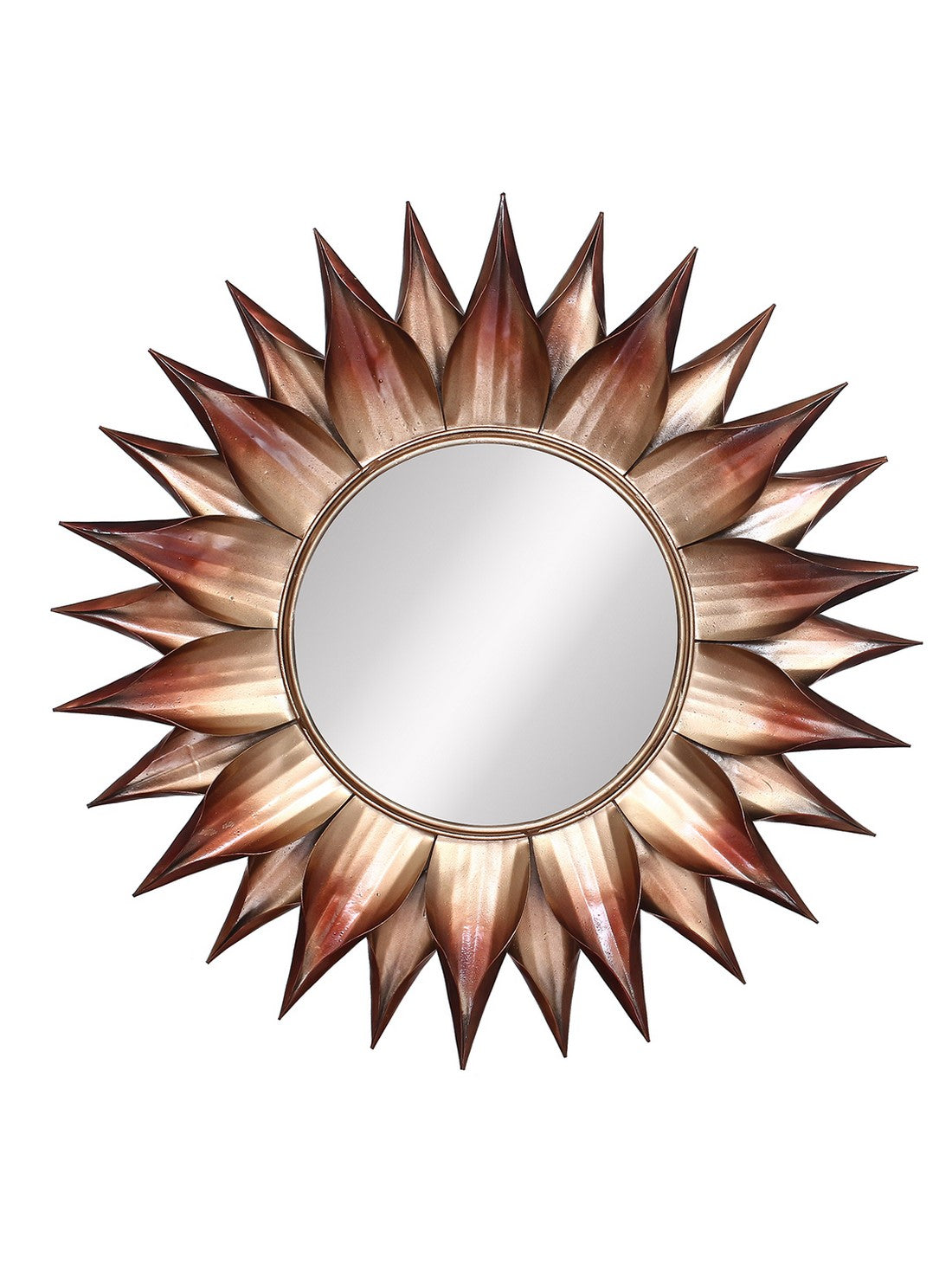 Brown and Black Decorative Metal Handcarved Wall Mirror Kafalo