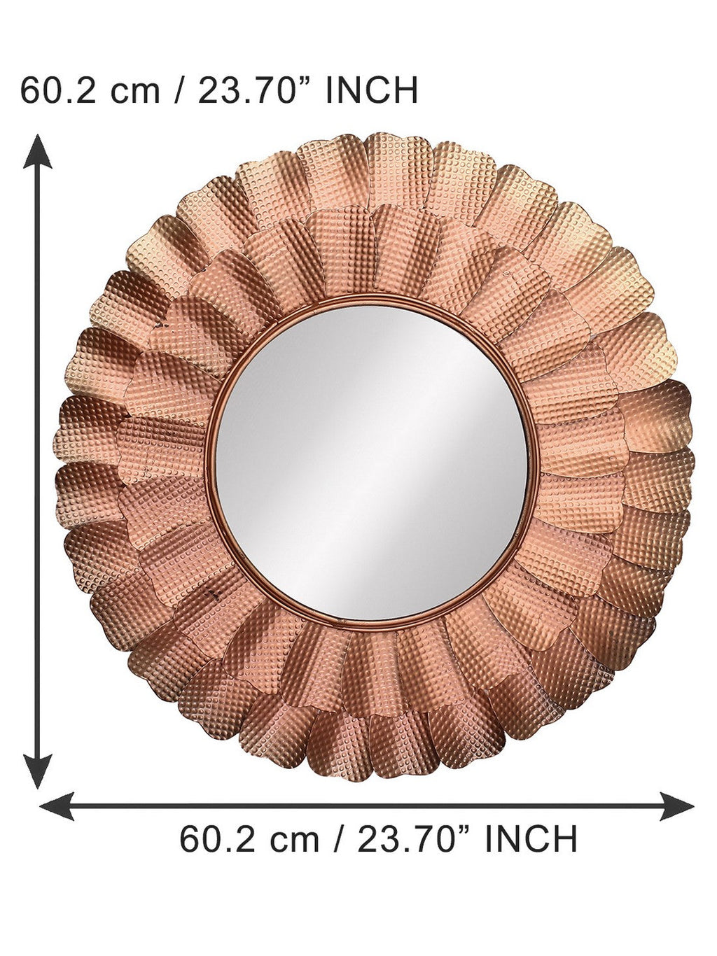Copper Decorative Metal Handcarved Wall Mirror Kafalo