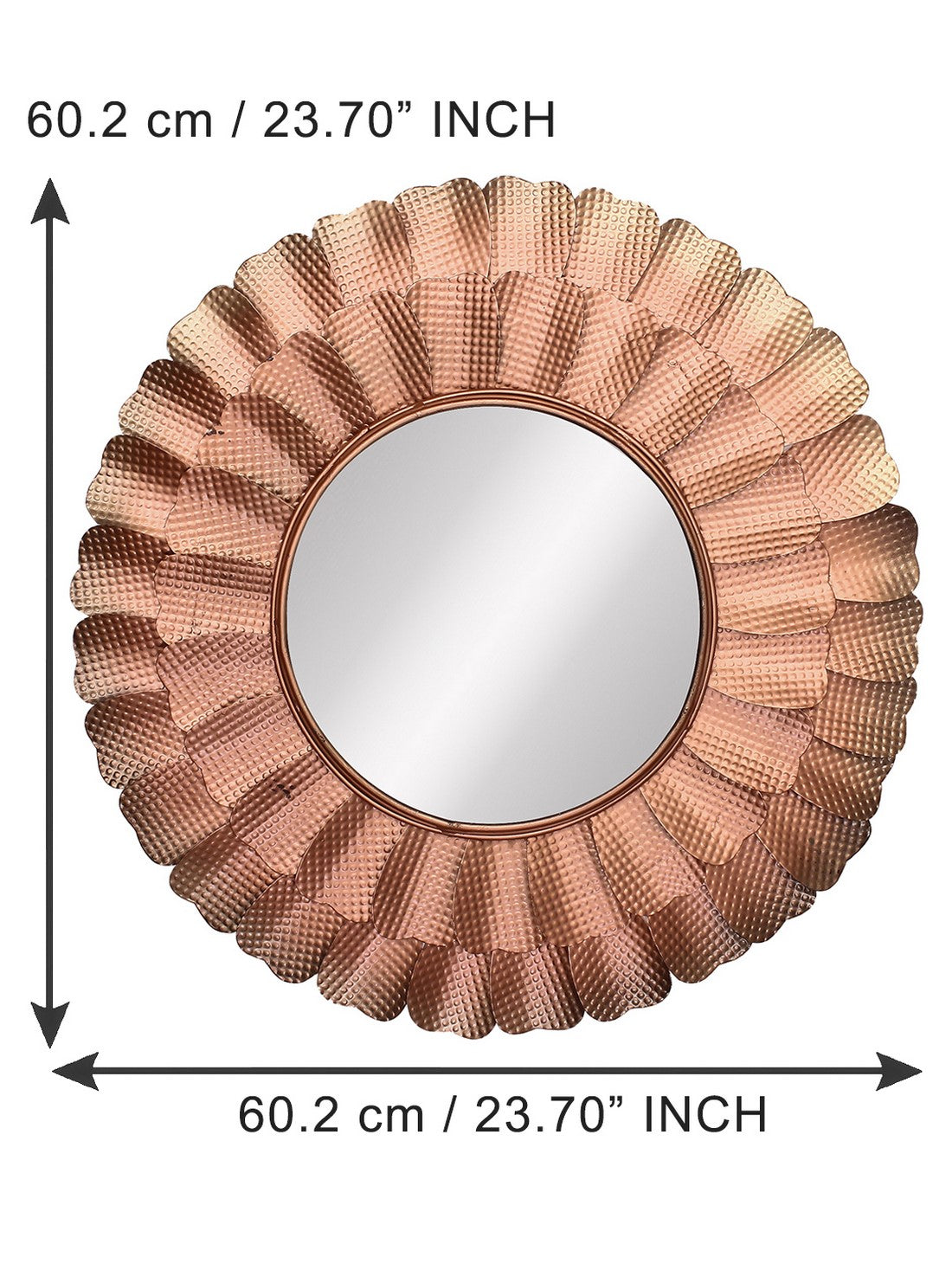 Copper Decorative Metal Handcarved Wall Mirror Kafalo