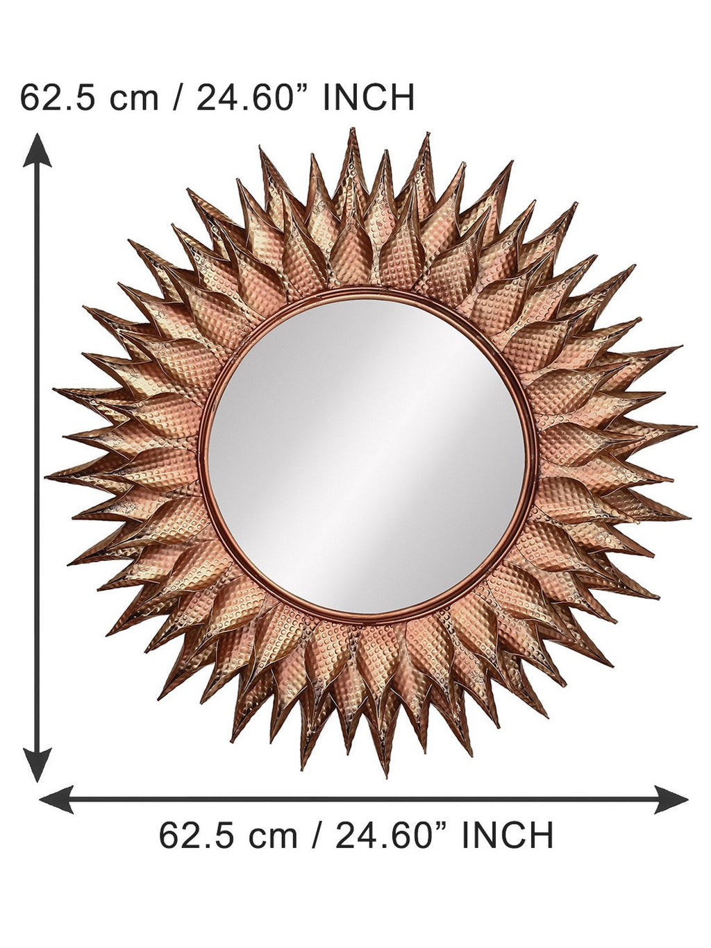 Copper Decorative Metal Handcarved Wall Mirror