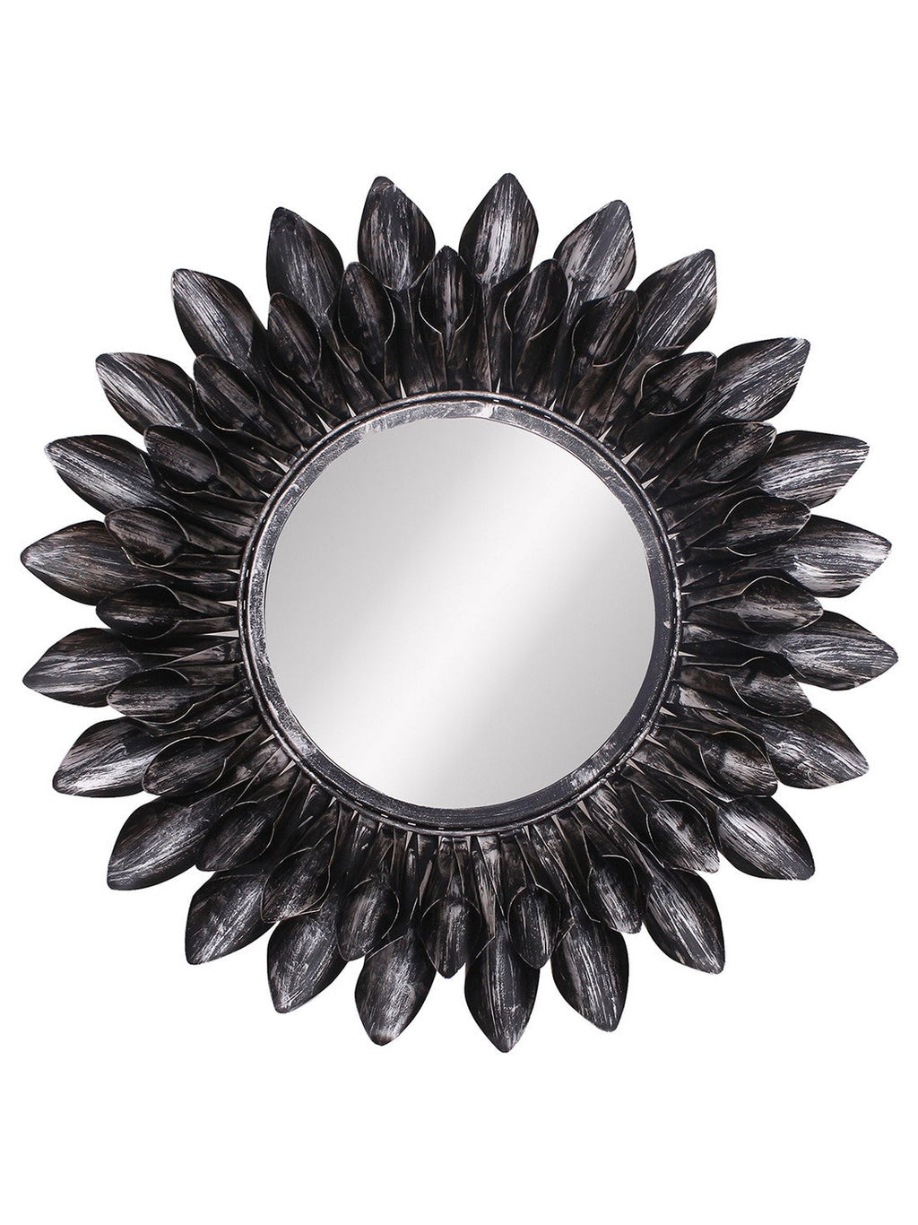 Black Decorative Metal Handcarved Wall Mirror