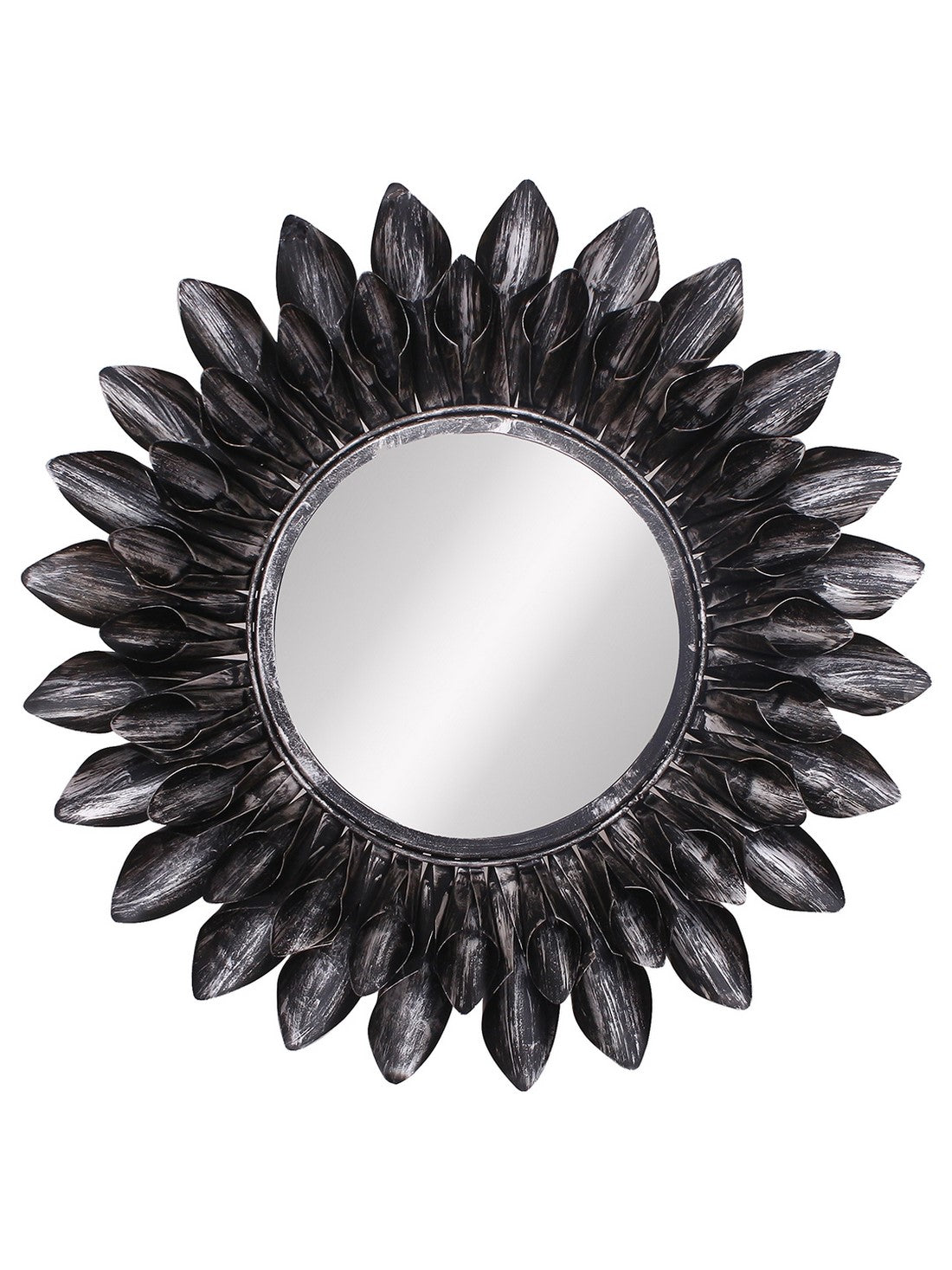 Black Decorative Metal Handcarved Wall Mirror