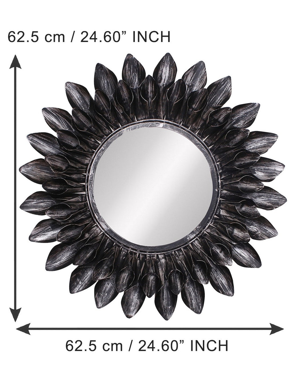 Black Decorative Metal Handcarved Wall Mirror