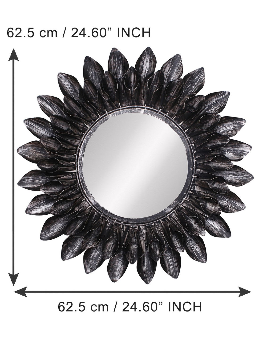 Black Decorative Metal Handcarved Wall Mirror