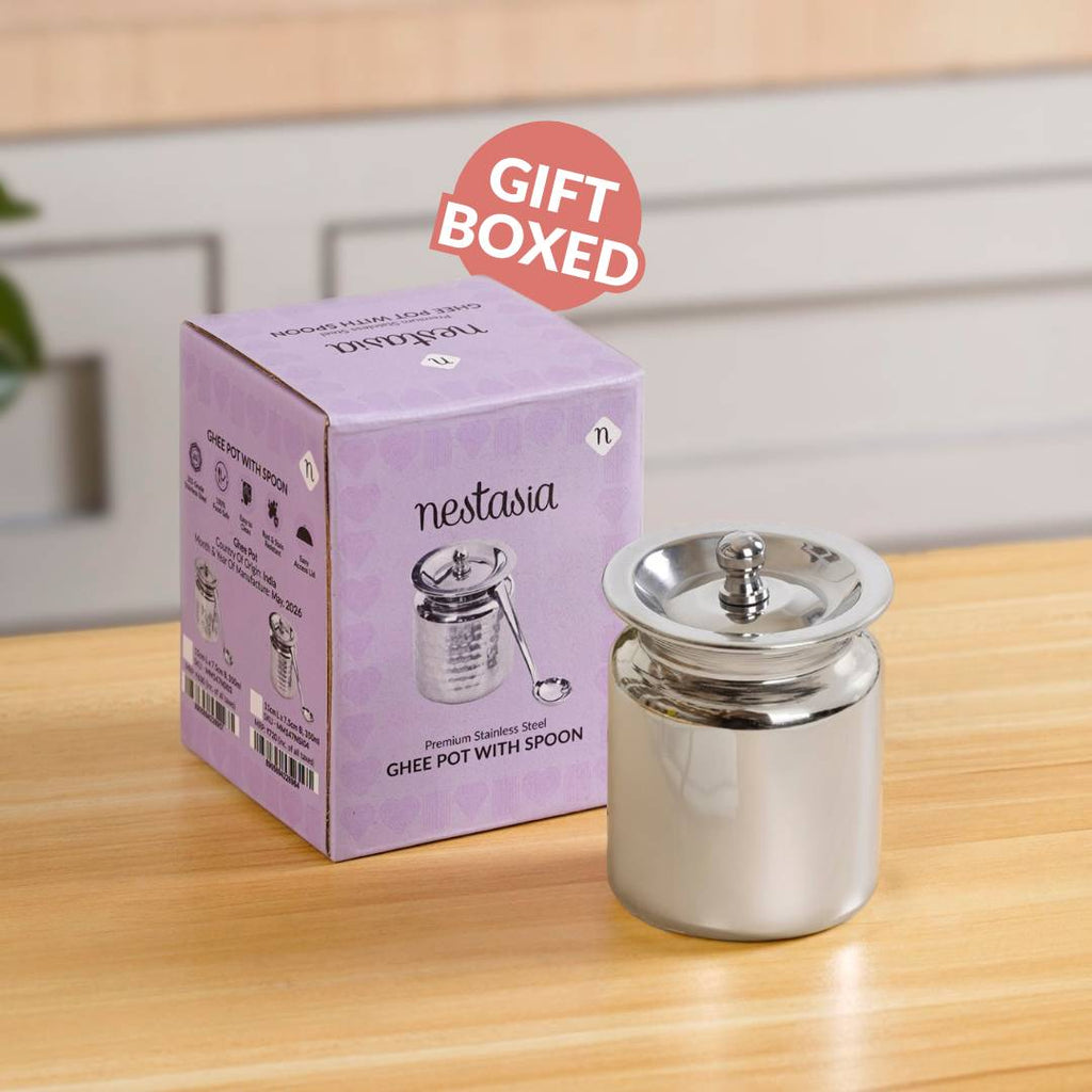 Small Ghee Pot With Spoon 200ml Nestasia