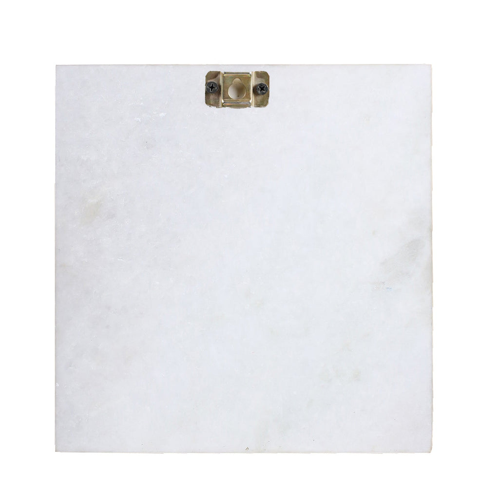 Rajasthani Old Man Wearing Turban Painting On Marble Square Tile Kafalo