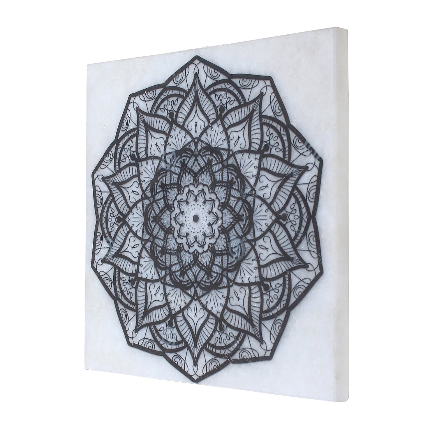 Abstract Rangoli Art Painting On Marble Square Tile Kafalo