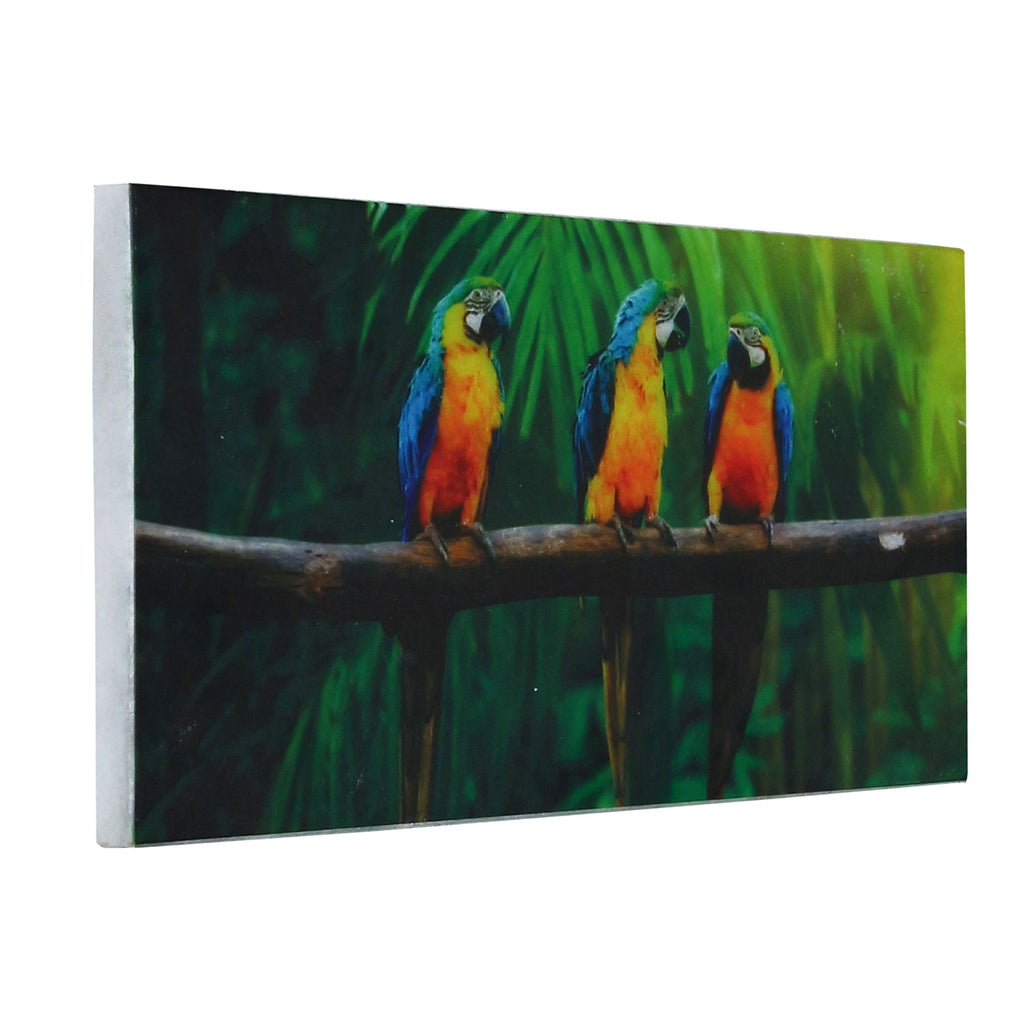 Colorful Birds on Tree Branch Painting On Marble Rectangle Tile Kafalo