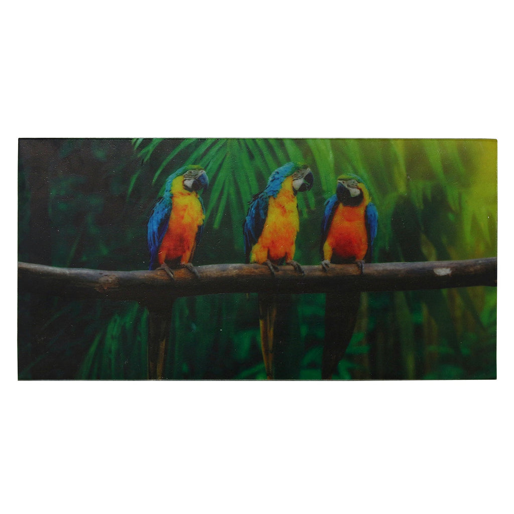 Colorful Birds on Tree Branch Painting On Marble Rectangle Tile Kafalo