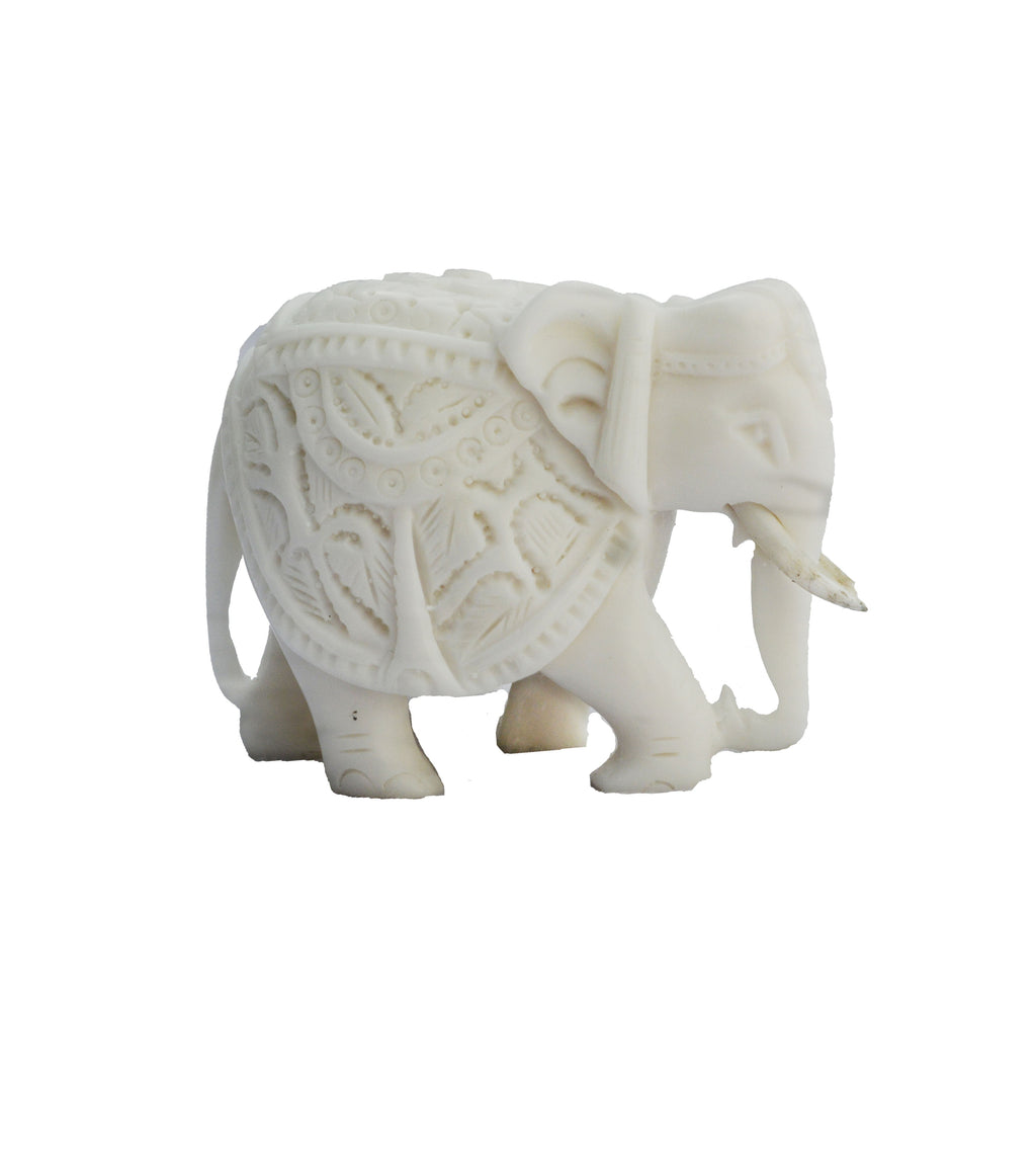 Pure White Royal Elephant Statue Kafalo