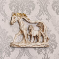 White Polyresin Decorative Walking Horses Wall Hanging Showpiece Kafalo