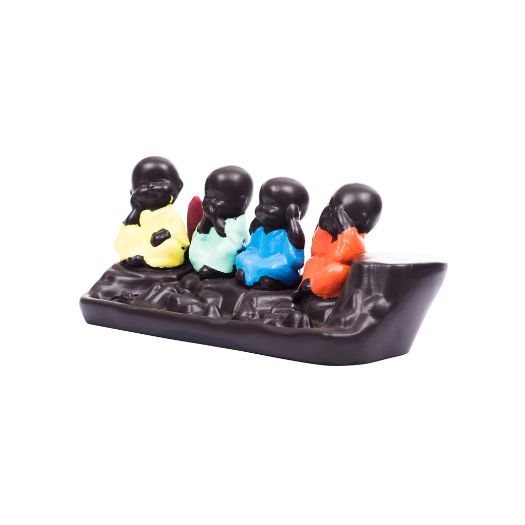 Handcrafted Set of 4 Meditating Buddha- For Home Decor| office Decor| Christmas Decor| Diwali Decor| Vaastu Decor| Fengshui Kafalo