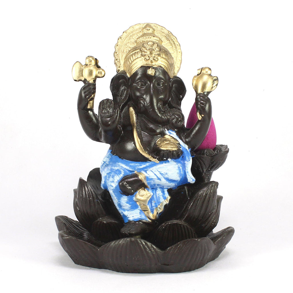 Lord Ganesha Idol Smoke Backflow Cone Incense Holder Decorative Showpiece Kafalo