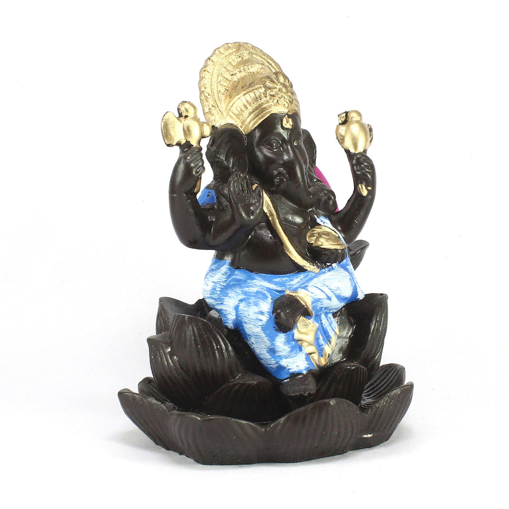Lord Ganesha Idol Smoke Backflow Cone Incense Holder Decorative Showpiece Kafalo