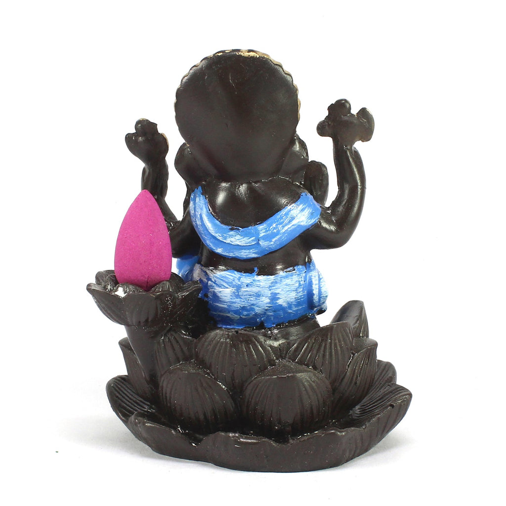 Lord Ganesha Idol Smoke Backflow Cone Incense Holder Decorative Showpiece Kafalo