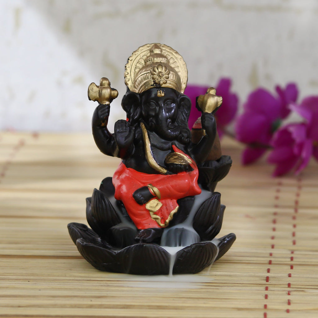 Lord Ganesha Idol Smoke Backflow Cone Incense Holder Decorative Showpiece Kafalo