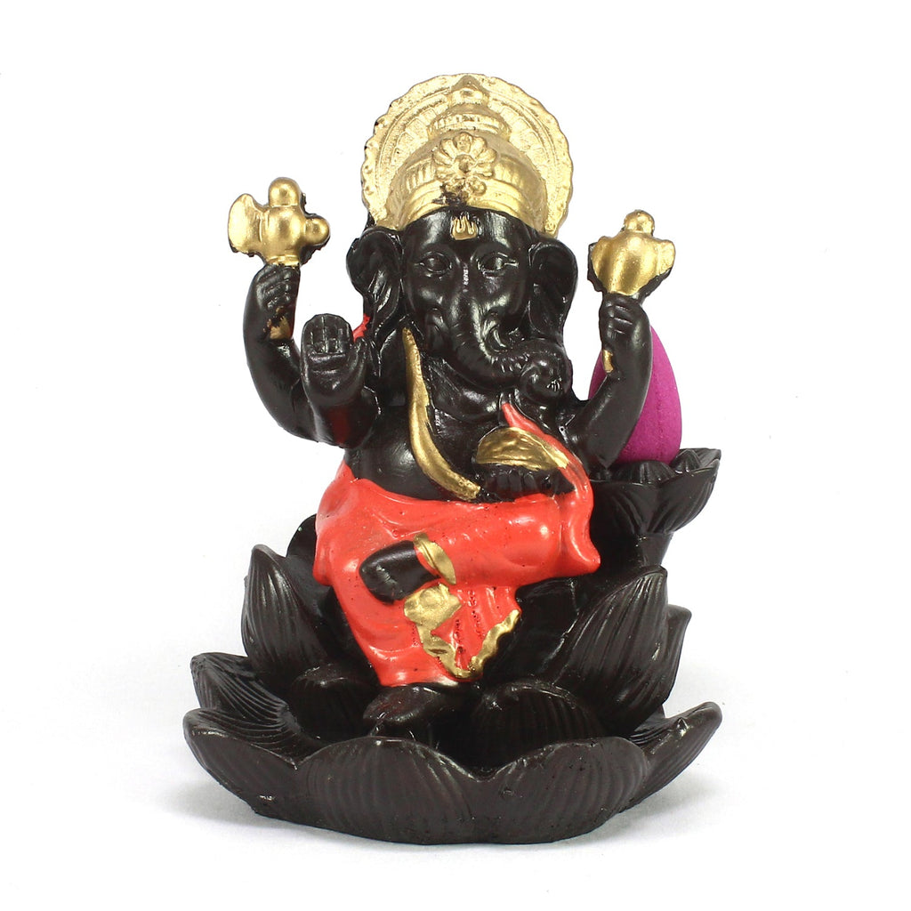 Lord Ganesha Idol Smoke Backflow Cone Incense Holder Decorative Showpiece Kafalo