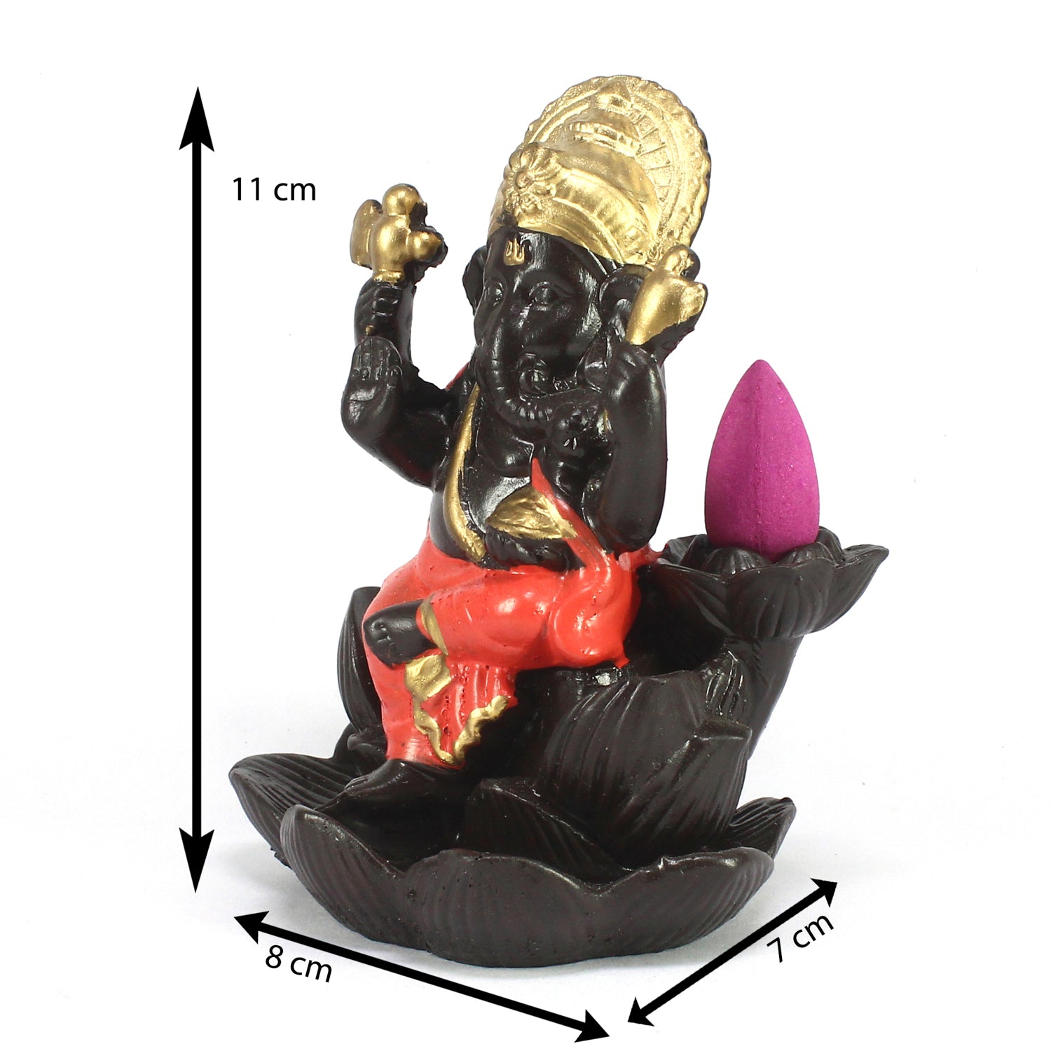 Lord Ganesha Idol Smoke Backflow Cone Incense Holder Decorative Showpiece Kafalo