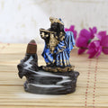 Lord Blue Krishna Smoke Backflow Cone Incense Holder Decorative Showpiece Kafalo
