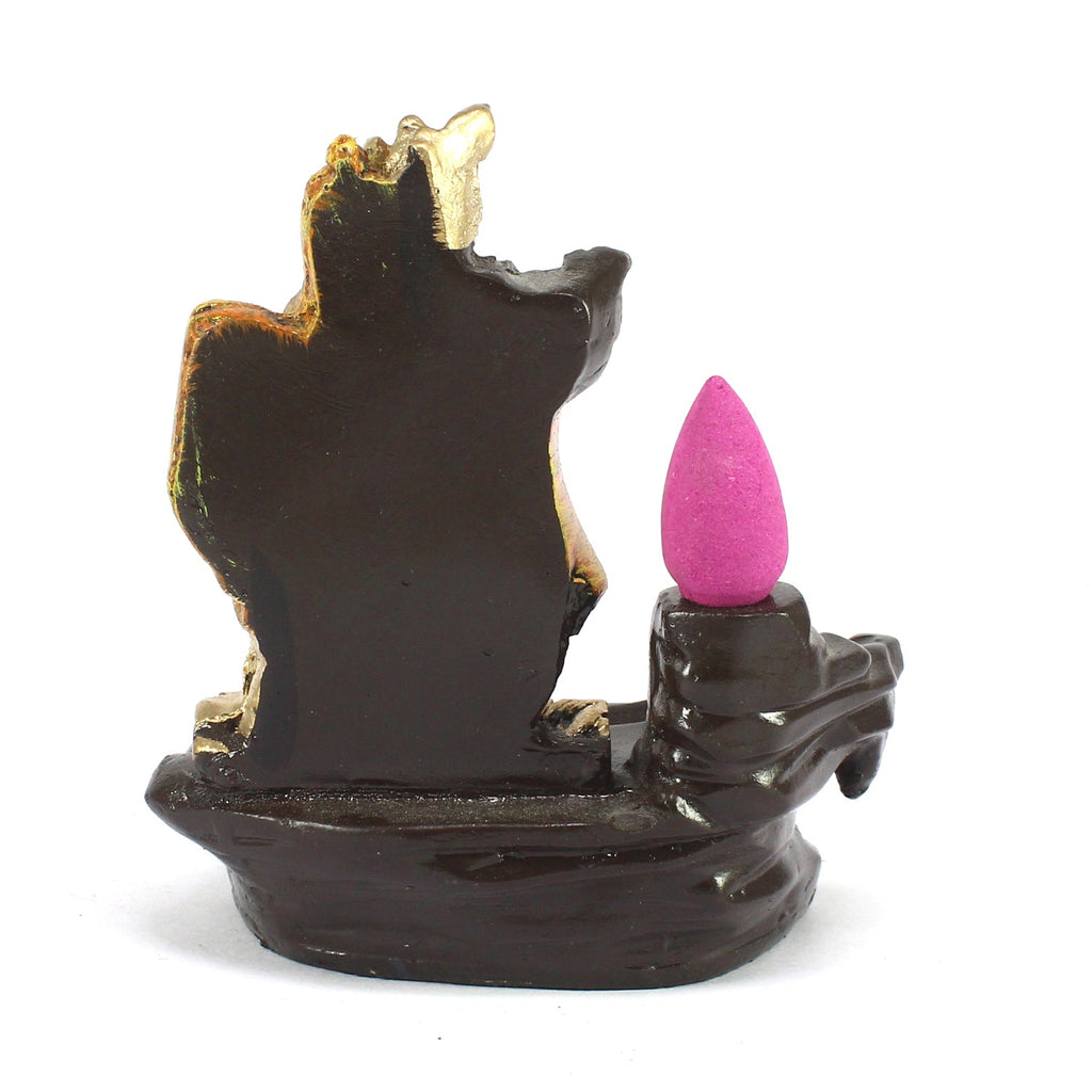 Radha Krishna Idol Smoke Backflow Cone Incense Holder Decorative Showpiece Kafalo