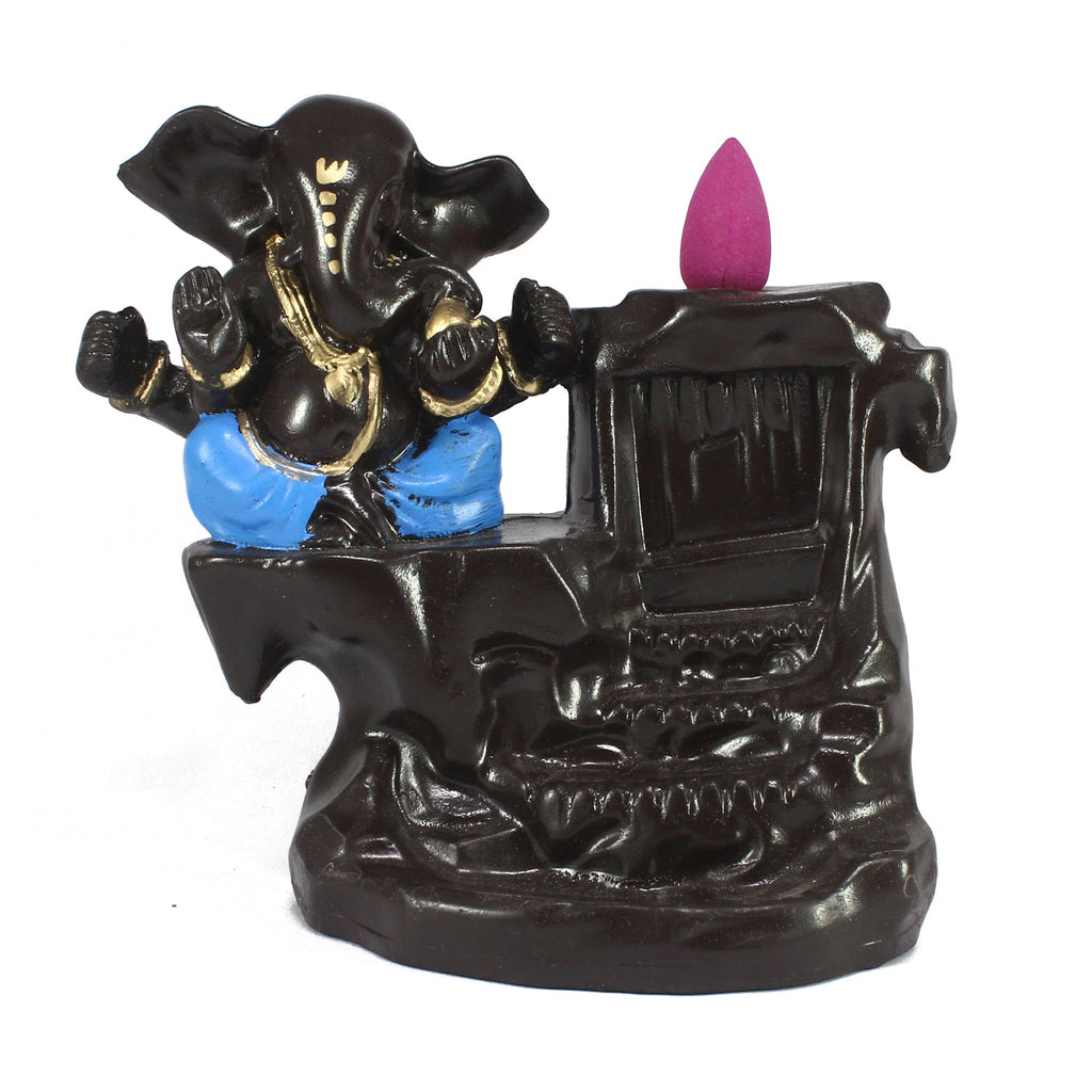 Lord Ganesha Idol Smoke Backflow Cone Incense Holder Decorative Showpiece Kafalo