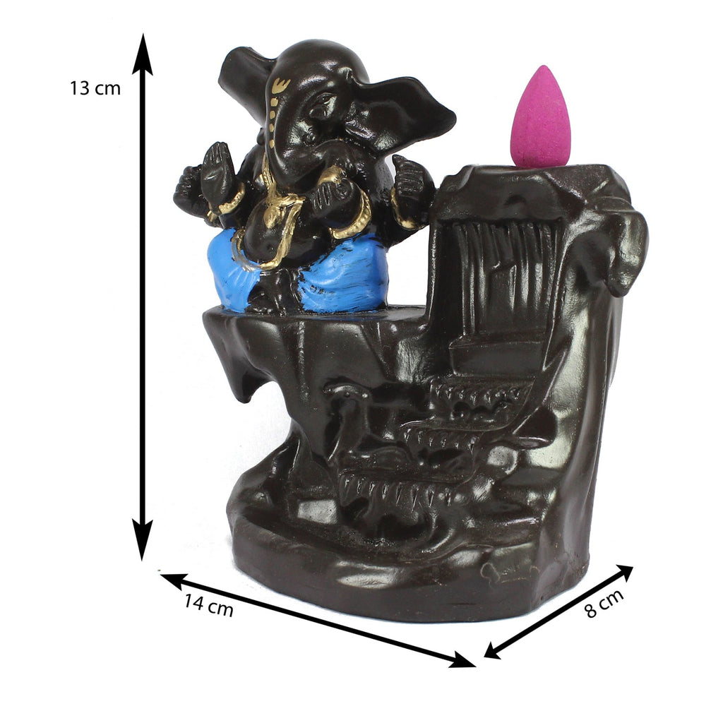 Lord Ganesha Idol Smoke Backflow Cone Incense Holder Decorative Showpiece Kafalo