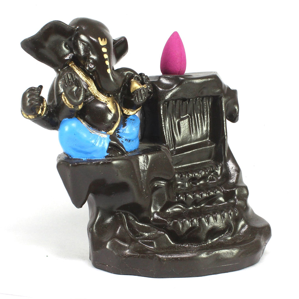 Lord Ganesha Idol Smoke Backflow Cone Incense Holder Decorative Showpiece Kafalo