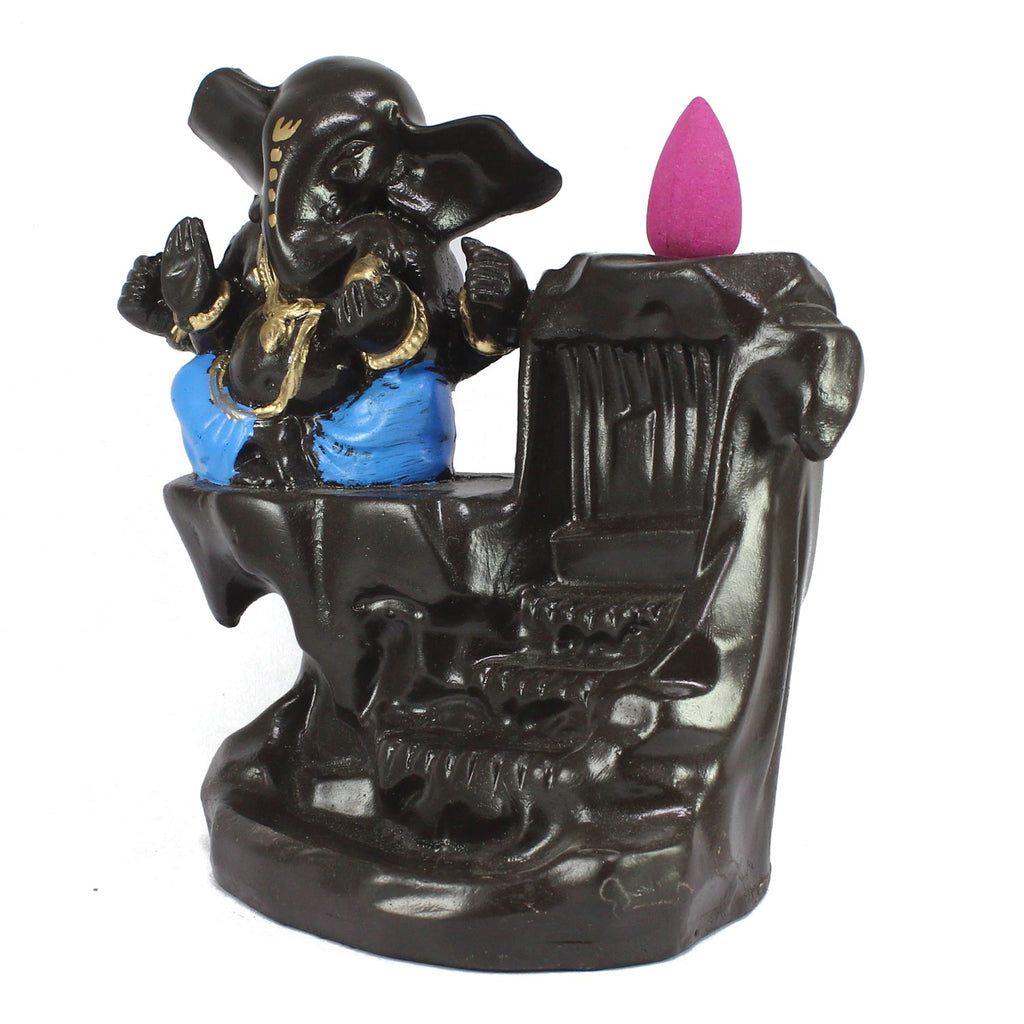 Lord Ganesha Idol Smoke Backflow Cone Incense Holder Decorative Showpiece Kafalo
