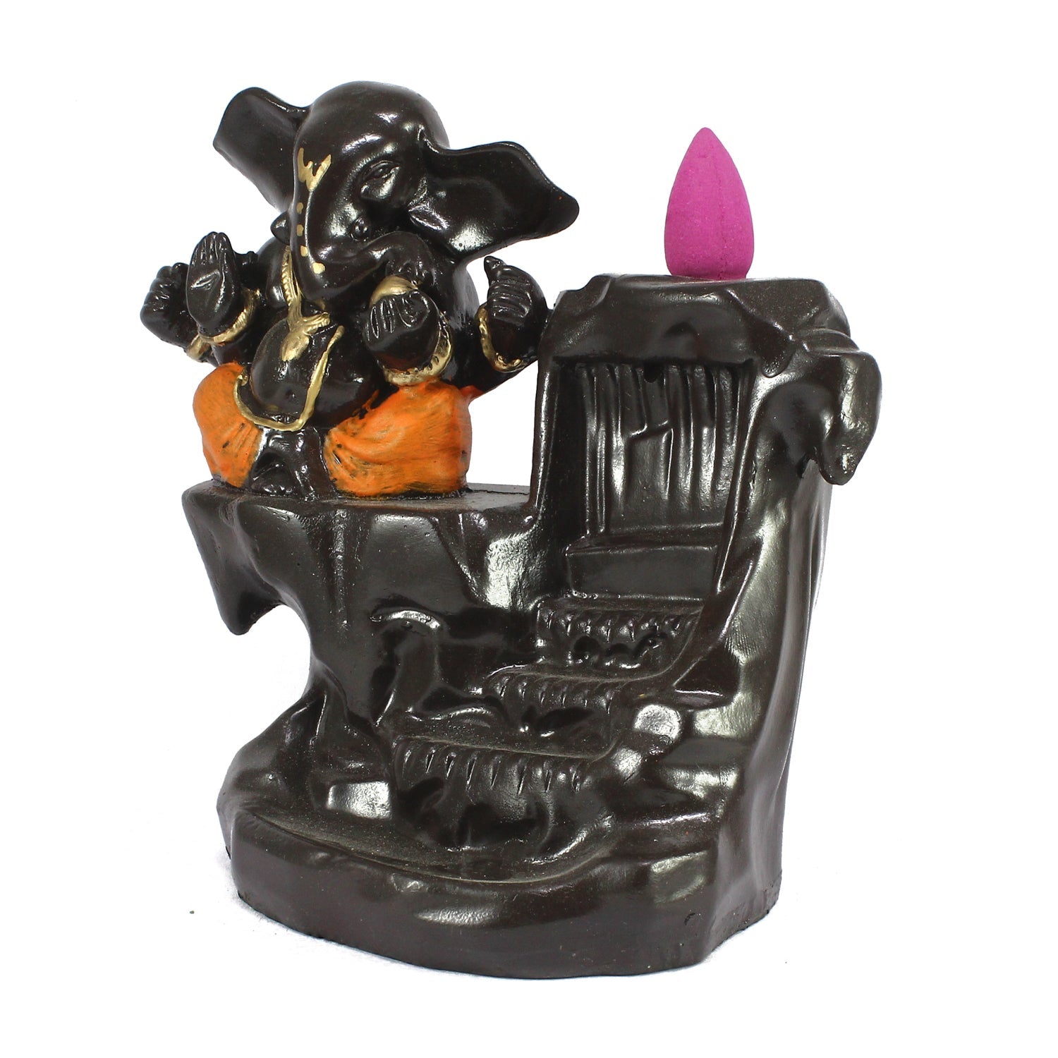Lord Ganesha Idol Smoke Backflow Cone Incense Holder Decorative Showpiece Kafalo