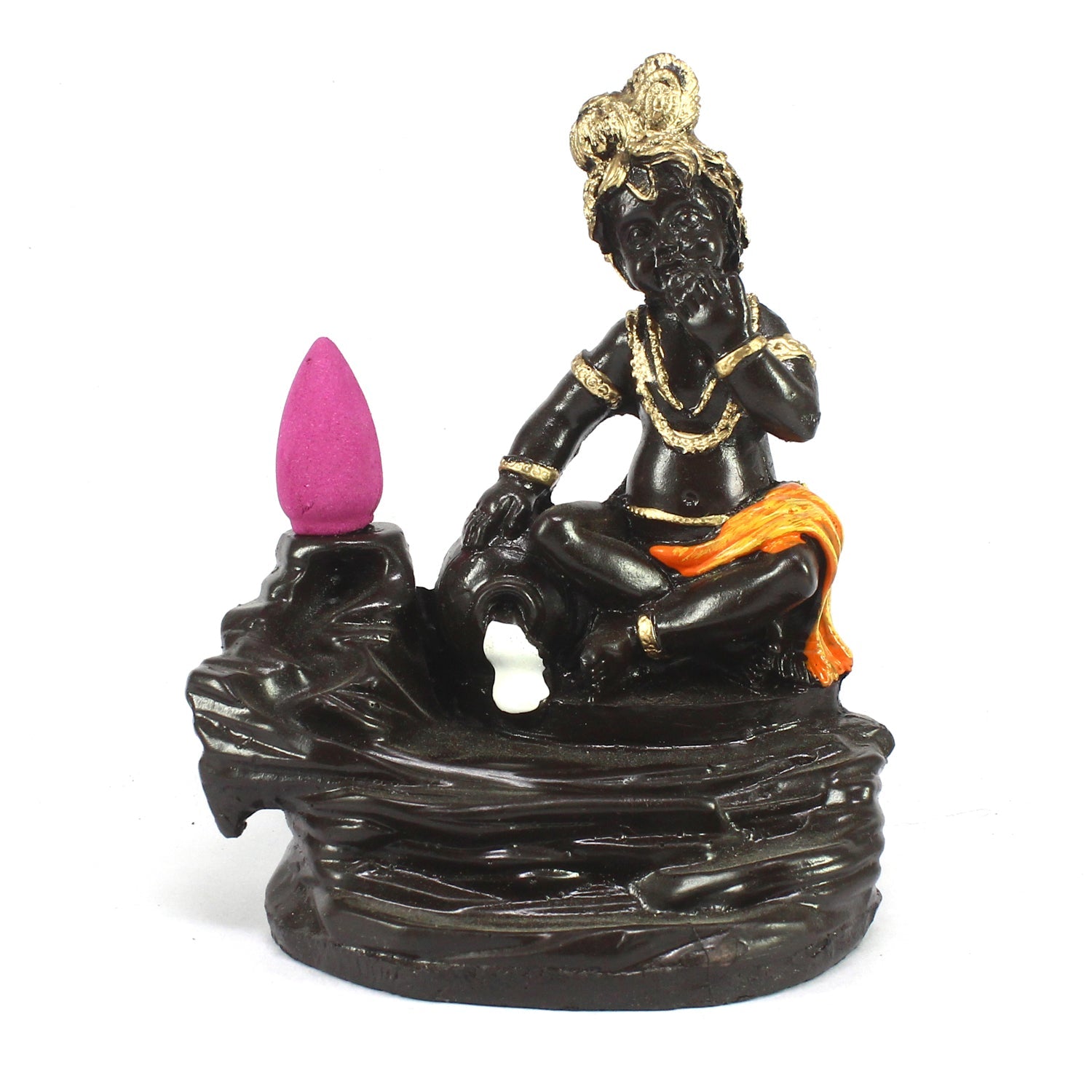 Lord Krishna Idol Smoke Backflow Cone Incense Holder Decorative Showpiece Kafalo