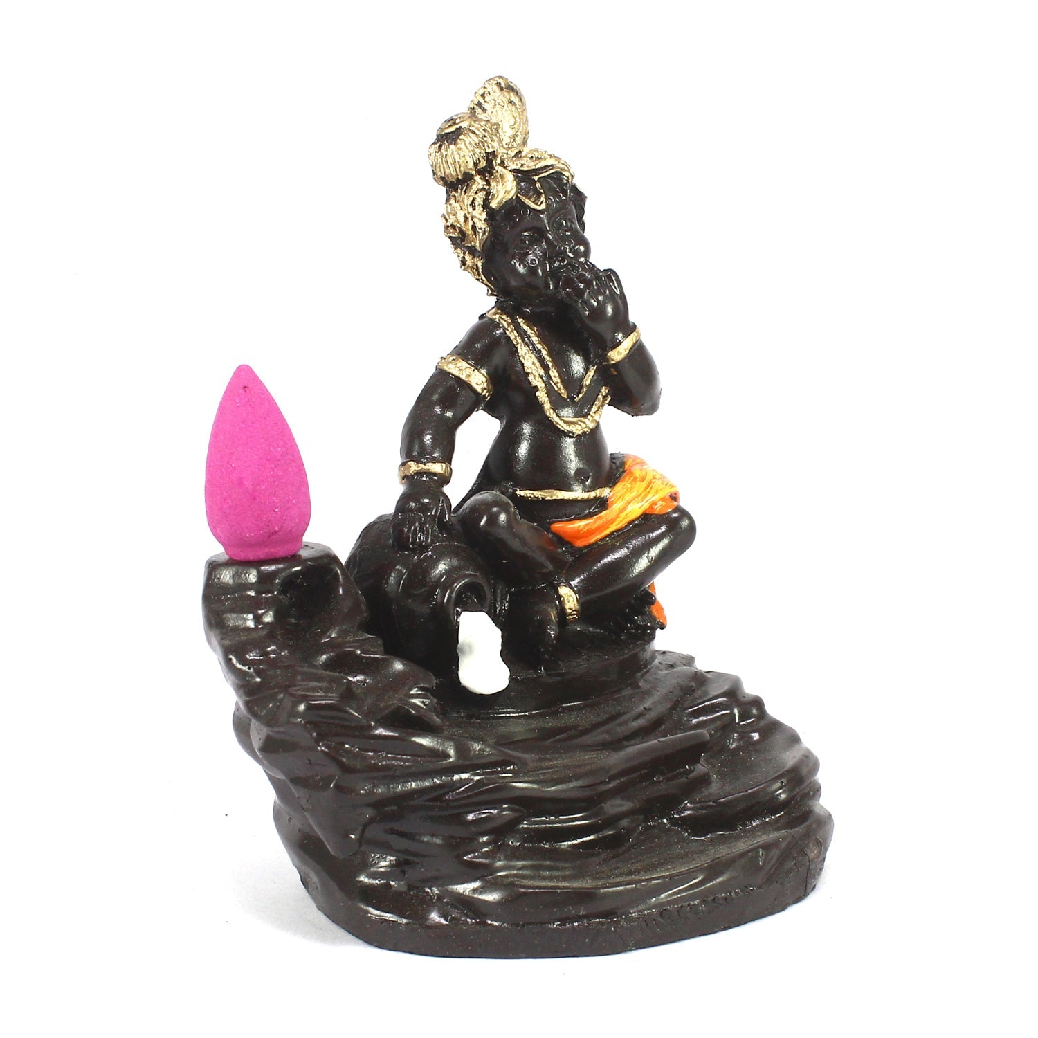 Lord Krishna Idol Smoke Backflow Cone Incense Holder Decorative Showpiece Kafalo
