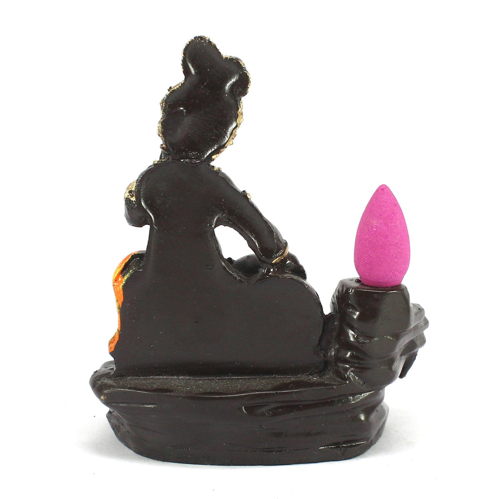 Lord Krishna Idol Smoke Backflow Cone Incense Holder Decorative Showpiece Kafalo