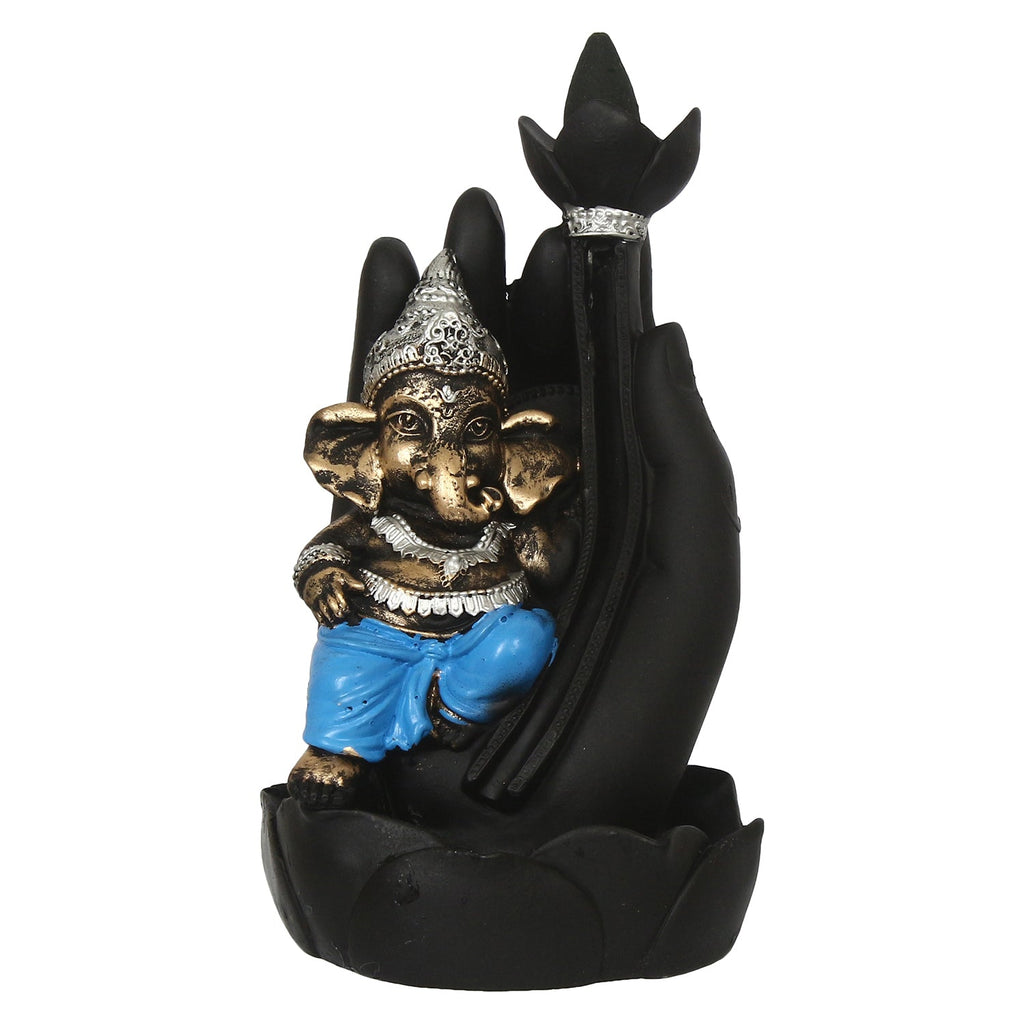 Lord Ganesha Idol Smoke Backflow Cone Incense Holder Decorative Showpiece Kafalo