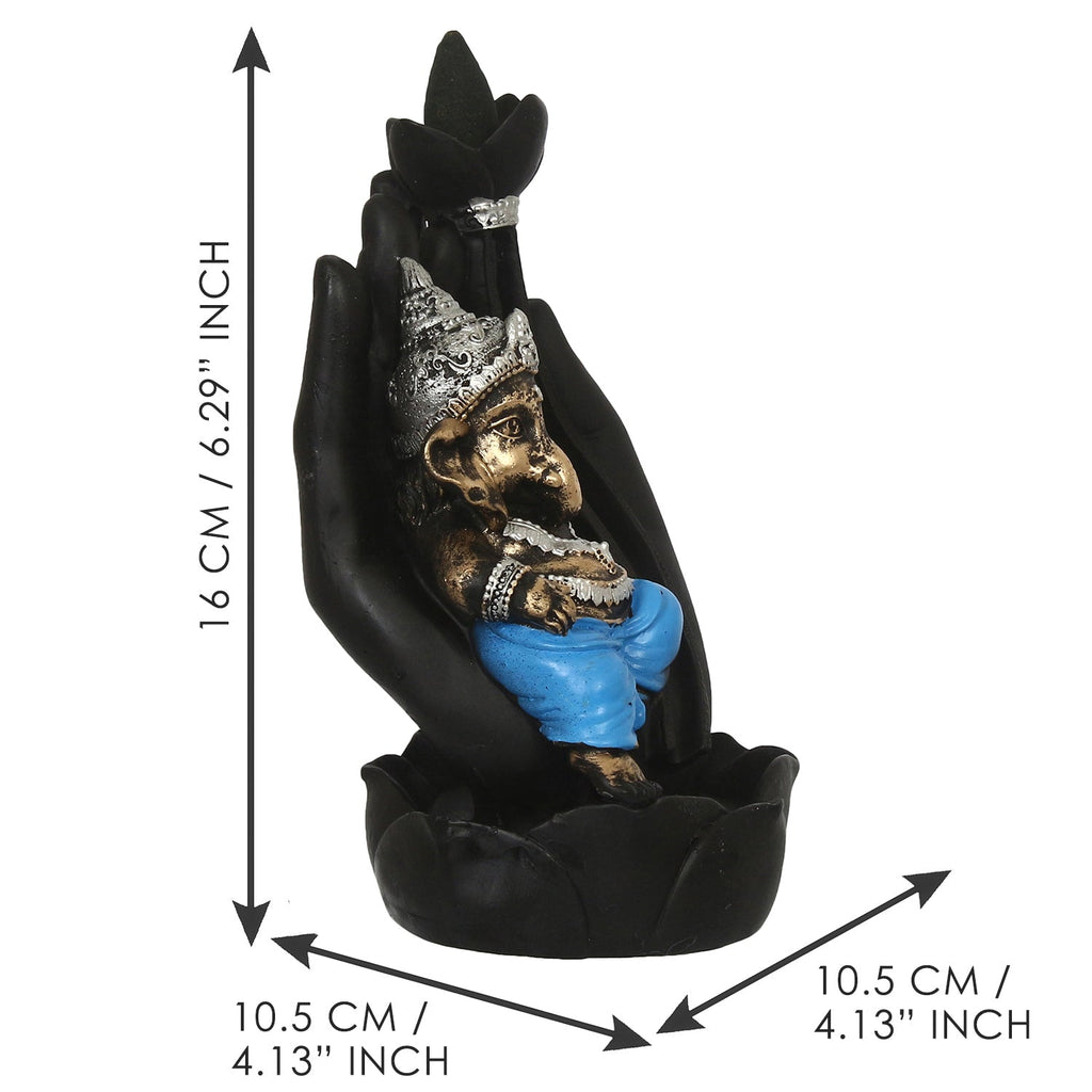 Lord Ganesha Idol Smoke Backflow Cone Incense Holder Decorative Showpiece Kafalo