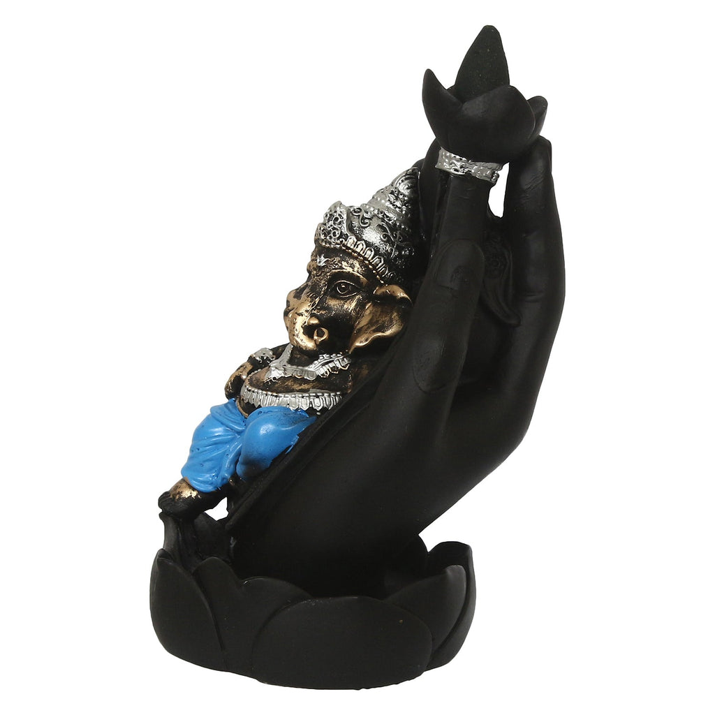 Lord Ganesha Idol Smoke Backflow Cone Incense Holder Decorative Showpiece Kafalo