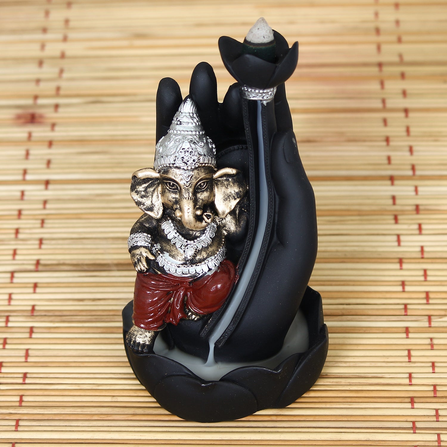 Lord Ganesha Idol Smoke Backflow Cone Incense Holder Decorative Showpiece Kafalo